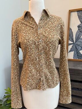 Vintage Ralph Lauren Floral Corduroy Western Shirt M